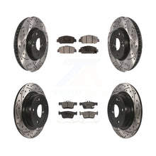 Load image into Gallery viewer, Front Rear Coated Drilled Slot Disc Brake Rotor Ceramic Pad Kit For Honda Accord