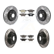 Load image into Gallery viewer, Front Rear Coated Drilled Slot Disc Brake Rotor Ceramic Pad Kit For Honda Accord