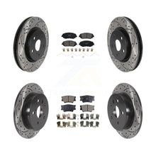 Charger l'image dans la galerie, Front Rear Coated Drilled Slot Disc Brake Rotor Ceramic Pad Kit For Toyota Camry