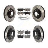 Front Rear Disc Brake Rotor Ceramic Pad Kit (6Pc) For Audi Q7 Volkswagen Touareg