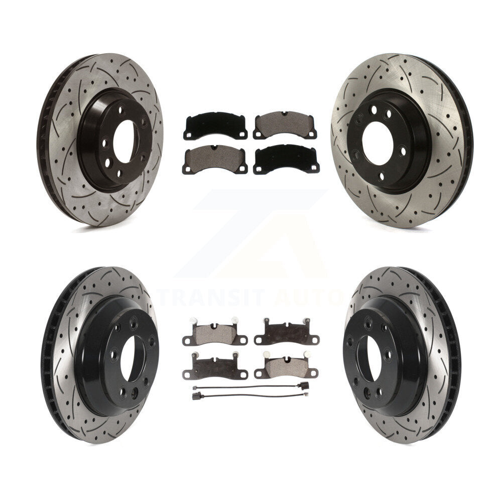 Front Rear Disc Brake Rotors And Ceramic Pads Kit (6Pc) For Porsche Cayenne