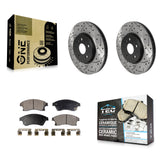 [Front] 2013-2014 Chevrolet Sonic RS Performance Drilled & Slotted Brake Rotor & Ceramic Pads Kit For Max Braking