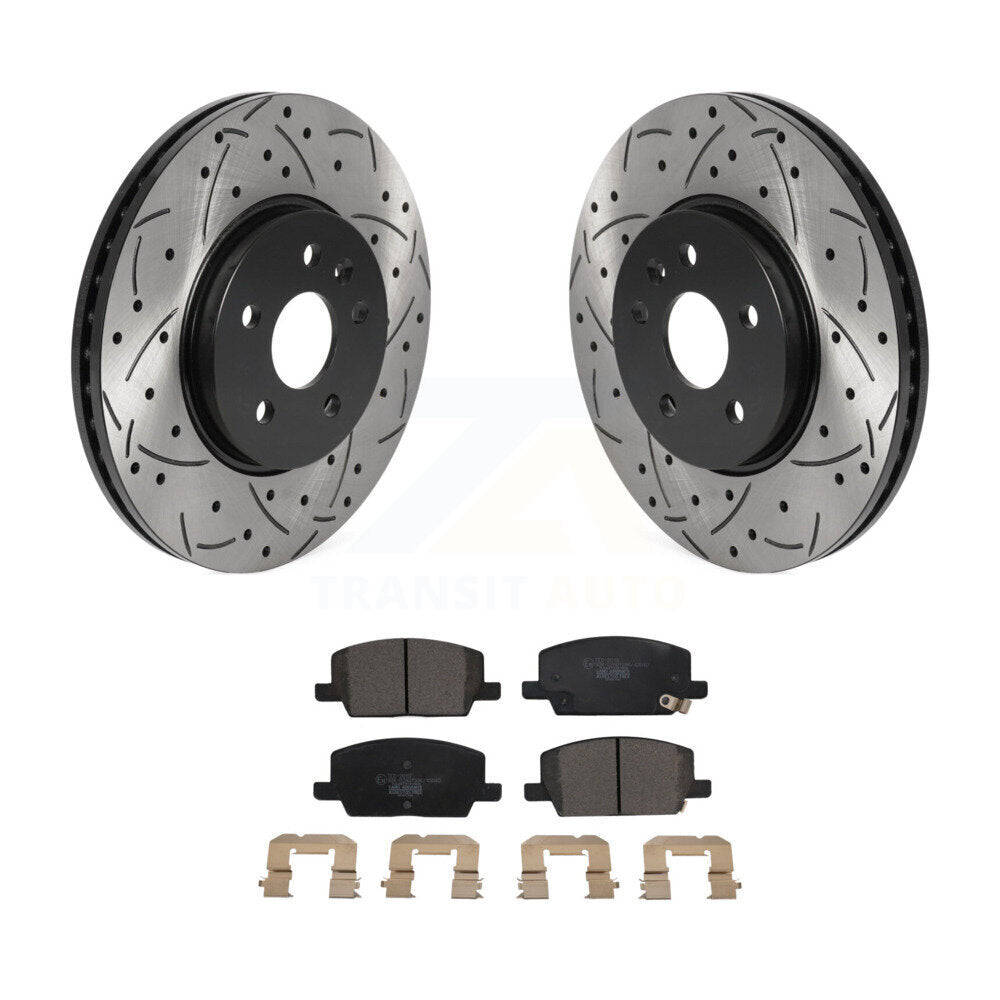 Front Drilled Slot Brake Rotor & Ceramic Pad Kit For Chevrolet Trax Buick Encore