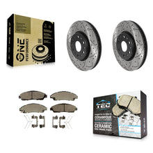 Charger l'image dans la galerie, Front Drilled Slot Brake Rotor Ceramic Pad Kit For Chevrolet Traverse GMC Acadia
