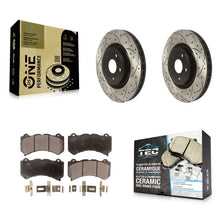 Charger l'image dans la galerie, Front Drill Slot Disc Brake Rotors Ceramic Pad Kit For Jeep Grand Cherokee Dodge
