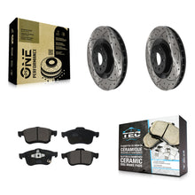 Load image into Gallery viewer, [Front] 2014-2020 Fiat 500L Performance Drilled &amp; Slotted Brake Rotor &amp; Ceramic Pads Kit For Max Braking