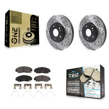 Charger l'image dans la galerie, Front Drilled Slot Disc Brake Rotor &amp; Ceramic Pad Kit For Honda Accord Acura TSX