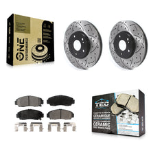 Charger l'image dans la galerie, Front Drilled Slot Brake Rotors Ceramic Pad Kit For Honda Accord Acura TL TSX CL