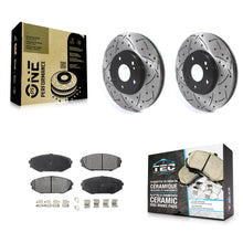 Charger l'image dans la galerie, Front Drilled Slot Disc Brake Rotors Ceramic Pad Kit For Honda Odyssey Acura MDX