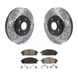 [Front] 2003-2006 Acura MDX Performance Drilled & Slotted Brake Rotor & Ceramic Pads Kit For Max Braking