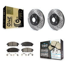 Load image into Gallery viewer, [Front] 2003-2006 Acura MDX Performance Drilled &amp; Slotted Brake Rotor &amp; Ceramic Pads Kit For Max Braking