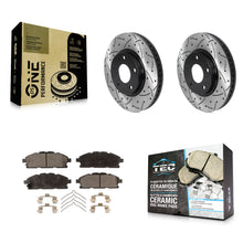 Load image into Gallery viewer, [Front] 2011-2017 Nissan Quest Performance Drilled &amp; Slotted Brake Rotor &amp; Ceramic Pads Kit For Max Braking