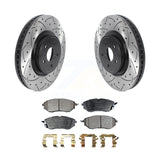 Front Drill Slot Brake Rotors Ceramic Pad Kit For Subaru Forester Outback Legacy