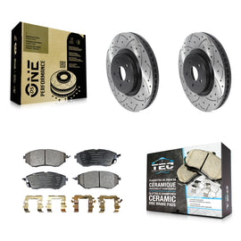 Front Drill Slot Brake Rotors Ceramic Pad Kit For Subaru Forester Outback Legacy