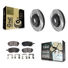 Charger l'image dans la galerie, Front Coated Drilled Slotted Disc Brake Rotors Ceramic Pad Kit For Subaru Legacy