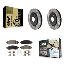 Load image into Gallery viewer, Front Drill Slot Disc Brake Rotor Ceramic Pad Kit For Nissan Frontier Pathfinder