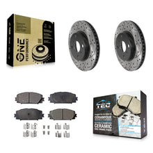 Charger l'image dans la galerie, Front Drilled Slot Brake Rotor Ceramic Pad Kit For Toyota Yaris Prius C Scion iQ