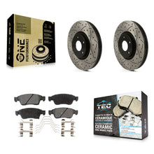 Charger l'image dans la galerie, Front Coat Drill Slot Disc Brake Rotors Ceramic Pad Kit For INFINITI G37 G35 Q60