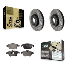 Charger l'image dans la galerie, Front Drilled Slot Brake Rotor Ceramic Pad Kit For Volvo S60 XC70 S80 Land Rover