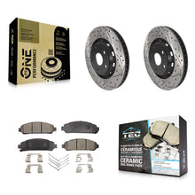 Load image into Gallery viewer, [Front] 2009-2016 Toyota Venza Performance Drilled &amp; Slotted Brake Rotor &amp; Ceramic Pads Kit For Max Braking