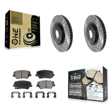 Load image into Gallery viewer, [Front] 2012-2017 Hyundai Azera Performance Drilled &amp; Slotted Brake Rotor &amp; Ceramic Pads Kit For Max Braking