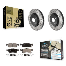Front Drill Slot Disc Brake Rotor Ceramic Pad Kit For Mercedes-Benz ML350 GLE350