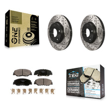Load image into Gallery viewer, Front Coated Drill Slot Disc Brake Rotor Ceramic Pad Kit For Honda Insight Civic