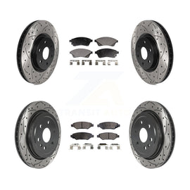 Front Rear Drilled Slot Brake Rotor & Ceramic Pad Kit For Cadillac SRX Saab 9-4X