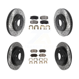Front Rear Drilled Slot Brake Rotor Ceramic Pad Kit For Chevrolet Malibu Limited