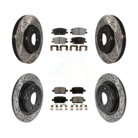 Front Rear Drilled Slot Brake Rotor Ceramic Pad Kit For Chevrolet Equinox Malibu