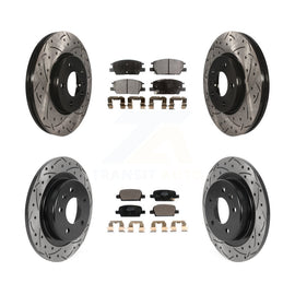 Front Rear Coat Drill Slot Disc Brake Rotor Ceramic Pad Kit For Chevrolet Malibu