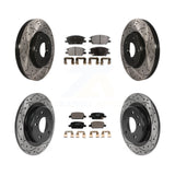 Front Rear Coat Drill Slot Disc Brake Rotor Ceramic Pad Kit For Chevrolet Malibu