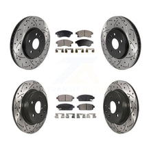 Charger l'image dans la galerie, [Front+Rear] 13-14 Chevrolet Sonic RS Performance Drilled &amp; Slotted Brake Rotor &amp; Ceramic Pads Kit For Max Braking