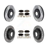 Front Rear Drill Slot Disc Brake Rotor Ceramic Pad Kit For Chevrolet Equinox GMC