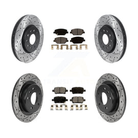 Front Rear Drill Slot Disc Brake Rotor Ceramic Pad Kit For Chevrolet Equinox GMC