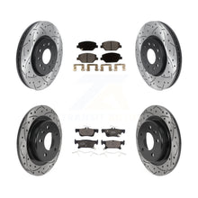 Charger l'image dans la galerie, Front Rear Coated Drill Slot Disc Brake Rotor Ceramic Pad Kit For Buick Envision