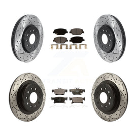 Front Rear Coated Drill Slot Disc Brake Rotor Ceramic Pad Kit For Buick Envision