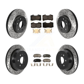 Front Rear Drilled Slot Brake Rotor & Ceramic Pad Kit For Chevrolet Colorado GMC