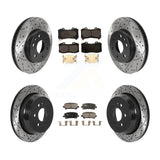 Front Rear Drilled Slot Brake Rotor & Ceramic Pad Kit For Chevrolet Colorado GMC