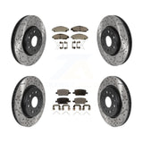 Front Rear Drilled Slot Brake Rotor & Ceramic Pad Kit For Chevrolet Traverse GMC