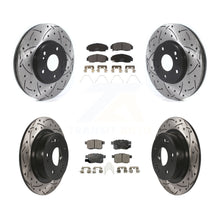 Charger l'image dans la galerie, Front Rear Drilled Slot Brake Rotor &amp; Ceramic Pad Kit For Honda Accord Acura TSX