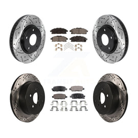 [Front+Rear] 2011-2017 Nissan Quest Performance Drilled & Slotted Brake Rotor & Ceramic Pads Kit For Max Braking