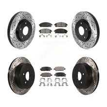 Charger l&#39;image dans la galerie, [Front+Rear] 2004-2009 Nissan Quest Performance Drilled &amp; Slotted Brake Rotor &amp; Ceramic Pads Kit For Max Braking