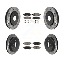 Charger l&#39;image dans la galerie, [Front+Rear] 2006-2007 Nissan Xterra Performance Drilled &amp; Slotted Brake Rotor &amp; Ceramic Pads Kit For Max Braking