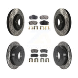 Front Rear Drilled Slot Disc Brake Rotors Ceramic Pad Kit For Hyundai Tucson Kia