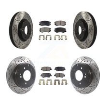 Load image into Gallery viewer, Front Rear Drilled Slot Disc Brake Rotor Ceramic Pad Kit For Hyundai Sonata 3.3L