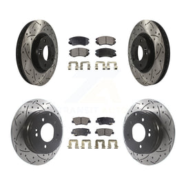 Front Rear Drilled Slot Disc Brake Rotor Ceramic Pad Kit For Hyundai Sonata 3.3L