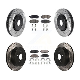 Front Rear Drilled Slot Brake Rotors Ceramic Pad Kit For Infiniti FX35 FX37 QX70