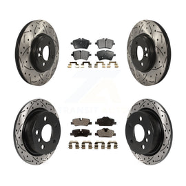 Front Rear Drill Slot Brake Rotor Ceramic Pad Kit For 2015 Mini Cooper 2.0L/1.5L
