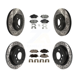 Front Rear Drill Slot Brake Rotor Ceramic Pad Kit For 2015 Mini Cooper 2.0L/1.5L